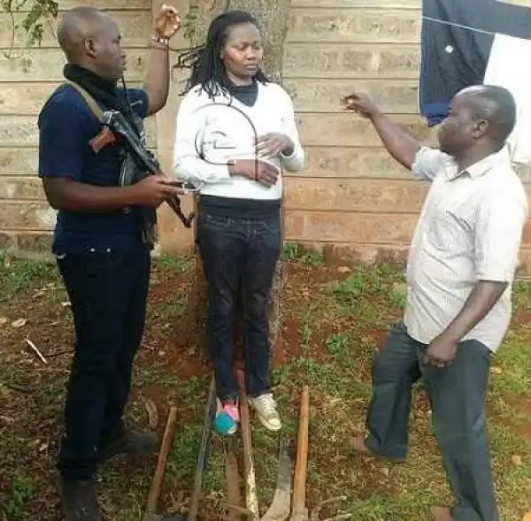 Drama as Female Gang Leader Falls Off Motorbike While Running Away from Police Officers (Photos)